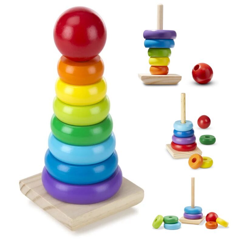 Melissa and doug sales wooden stacking rings