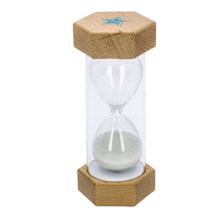 Natural wood hourglass, 1 minute