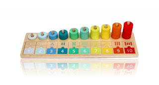 Large wooden counting and sorting number board