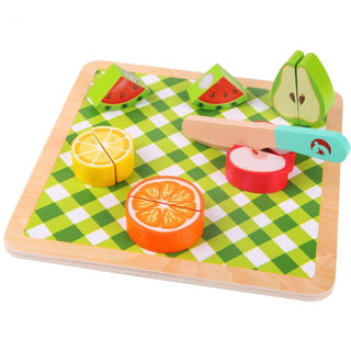Sliced fruit wooden puzzle with velcro