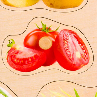 Vegetables - Wooden peg puzzle with real pictures