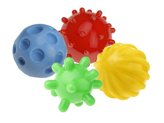 4 colored sensory massage balls, diameter 5-7 cm