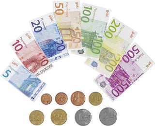Play money Euro, coins and banknotes, Goki