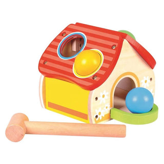Hammering house with colorful wooden balls