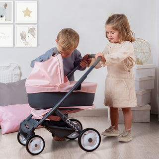 Pink 3 in 1 doll stroller with bassinet and seat, Maxi Cosi Quinny