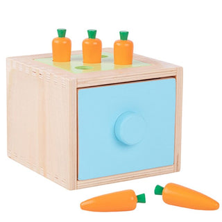 Box with drawer and 4 inserts, Montessori coin box