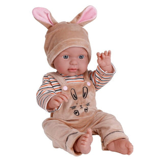 Lilly in a rabbit outfit - realistic baby doll, 46 cm